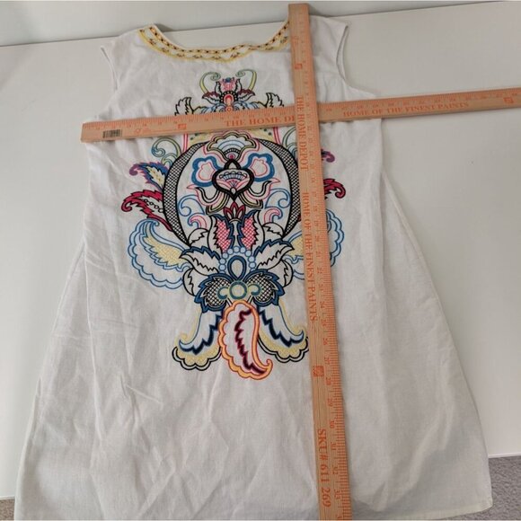 Flying Tomato Embroidered Dress Womens Size Large White Boho Sleeveless Shift - Picture 9 of 11